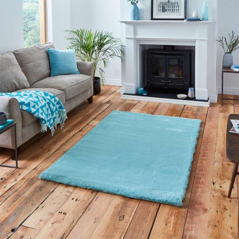 Teddy Soft Shaggy Blue Rug C