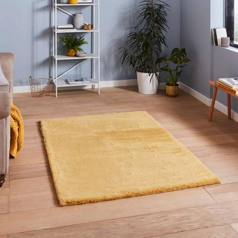 Teddy Soft Shaggy Yellow Rug C