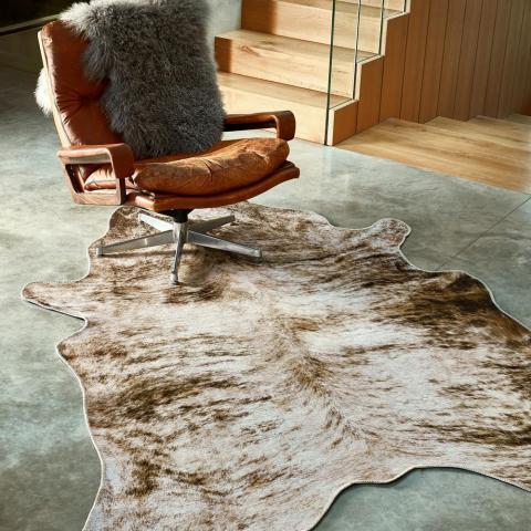 Texas Faux Cowhide Rugs in Grey