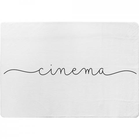 Text Cinema Designer Rug - White / 150cm