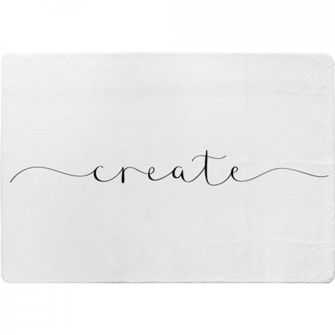 Text Create Designer Rug - White / 200cm