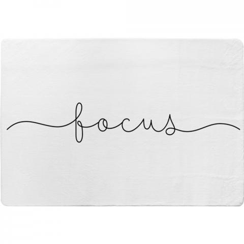 Text Focus Designer Rug - White / 150cm