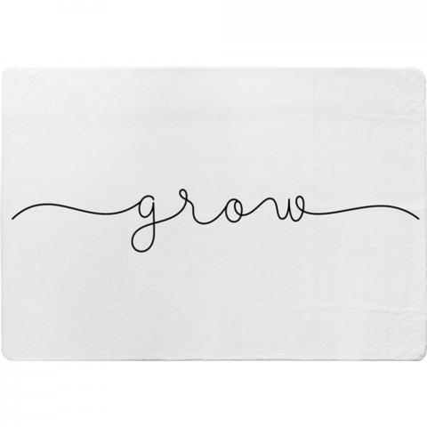 Text Glow Designer Rug - White / 150cm