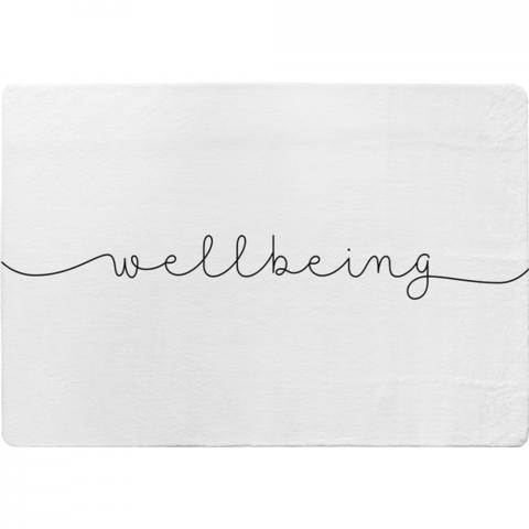 Text Wellbeing Designer Rug - White / 200cm