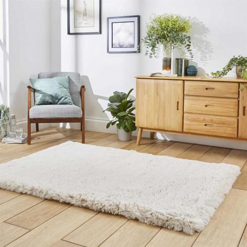 Thick Fluffy Rug Super Teddy Beige 