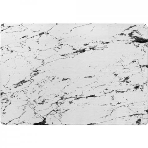 Thin Black Marble Designer Rug - Black / 150cm