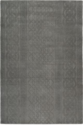 Thom Browne Cable Knit Grey Textured 3.05x2.44m/10'x8' Grey Wool Textured rug by The Rug Company, Handknotted Tibetan wool