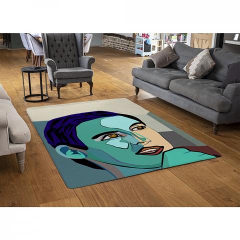 Thoughtful Boy Designer Rug - Blue / 110cm