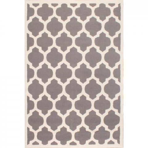 Tiles Trellis Rugs in Cream Grey