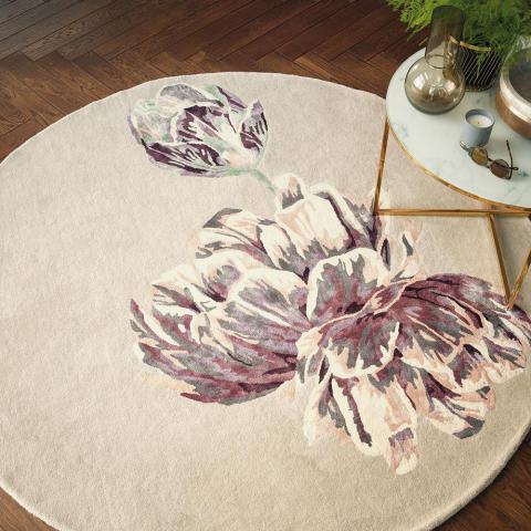 Tranquility Round Rugs 56001 by Ted Baker in Beige