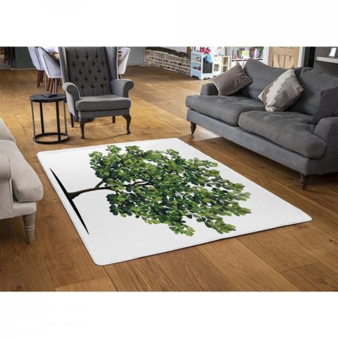 Tree Designer Rug - Green / 110cm