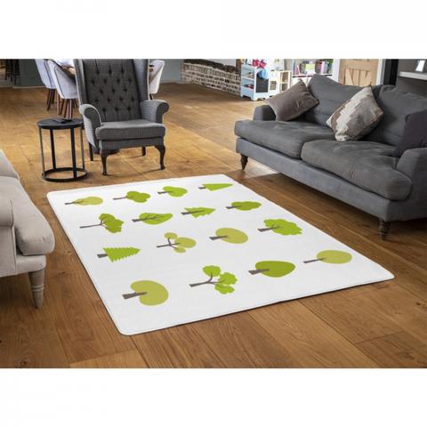 Tree Illustrations Designer Rug - Green / 110cm