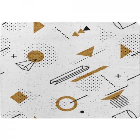 Trendy Geometric Elements Designer Rug - White / 200cm