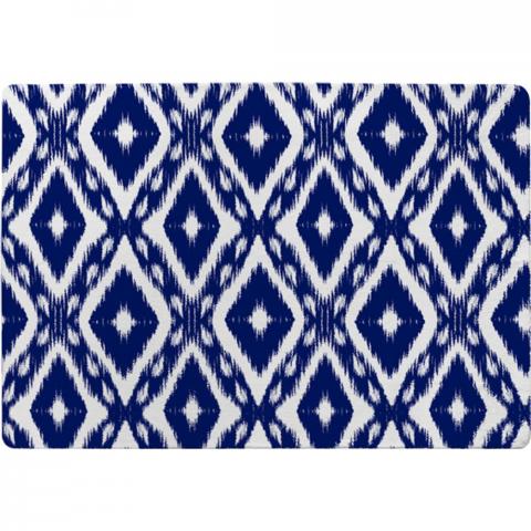 Tribal Art Ikat Ogee In Traditional Classic Blue Designer Rug - Blue / 150cm