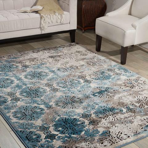 Tribal Rug Karma Ivory Blue KRM05 