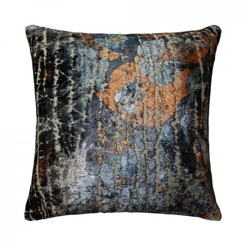 Tundra Distressed Cushion in Blue Multi