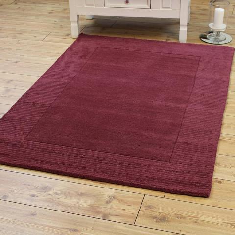 Tuscany Plain Wool Rug Raspberry 