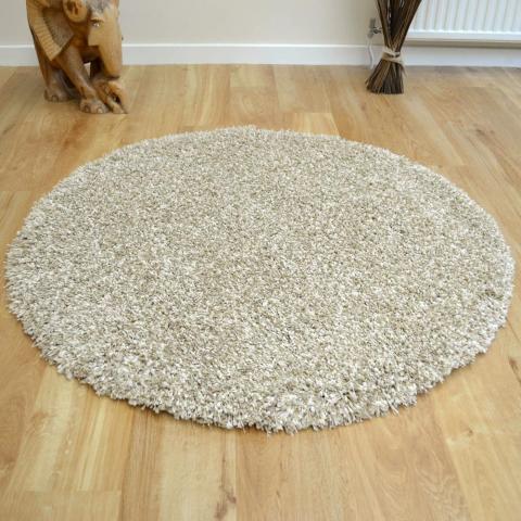 Twilight Circular Rugs 39001 2868 Beige White Shaggy