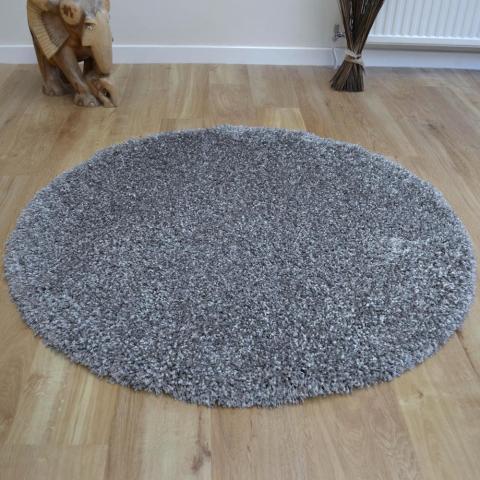 Twilight Circular Rugs 39001 9999 Silver Shaggy