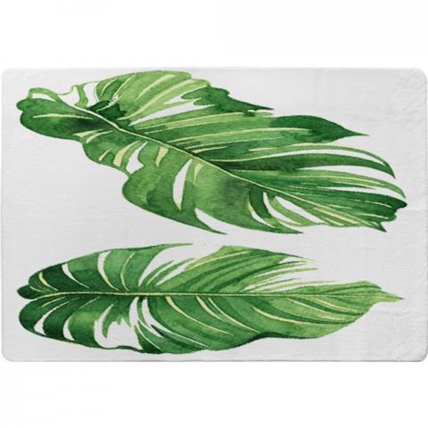 Twin Botanical Leaves Designer Rug - Green / 150cm