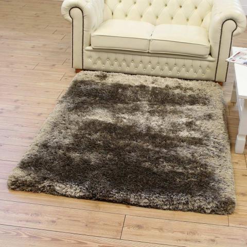 Ultra Thick Plush Rugs Taupe Colour Shaggy 