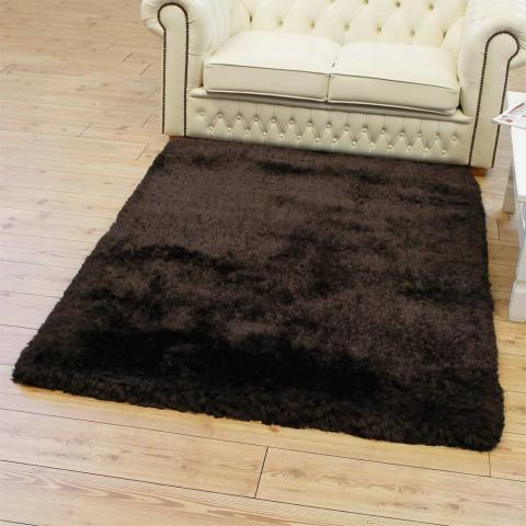 Ultra Thick Plush Shaggy Rugs Choco 