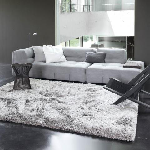 Uni Adore Shaggy Rugs 207 001 920 in Silver by Ligne PurePure