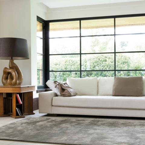 Uni Reflect Rugs 203 001 600 in Brown by Ligne Pure