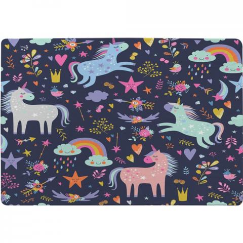 Unicorns On Navy Designer Rug - Purple / 150cm