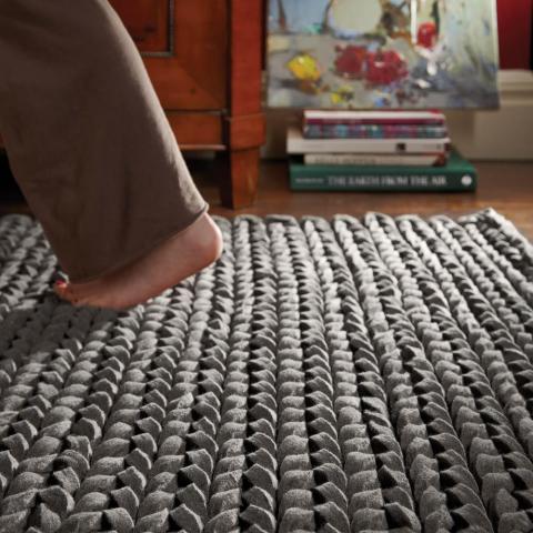 Urbane Felted Wool Rugs in Grey