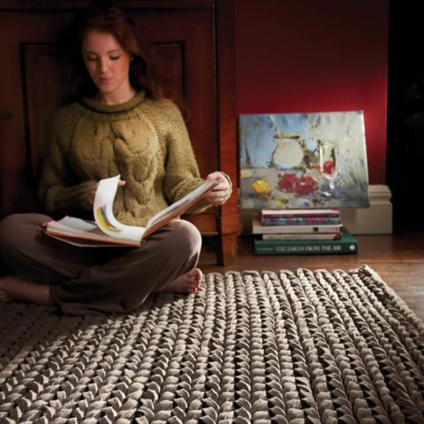 Urbane Felted Wool Rugs in Sepia