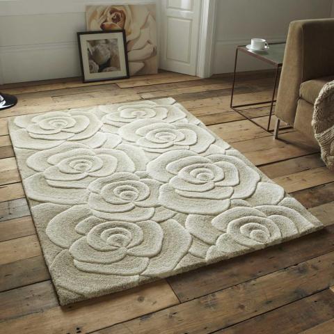 Valentine Rugs VL10 Hand Made Indian Wool in Beige