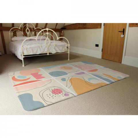 Various Shapes And Doodle Objects Designer Rug - Pink / 230cm