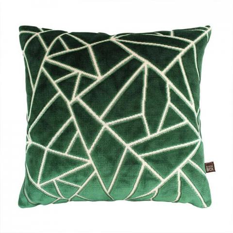 Veda Geometric Cushion in Emerald Green