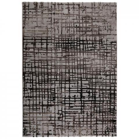 Velvet Grid Rugs 3385 095 by Esprit in Beige and Brown