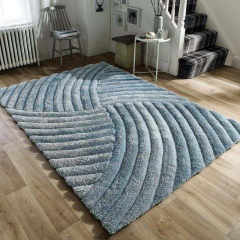 Verge Furrow Rugs in Duck Egg