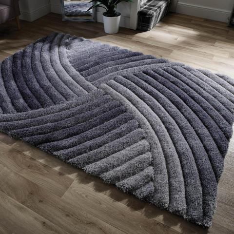 Verge Furrow Rugs in Grey