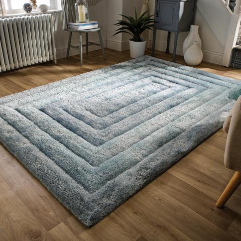 Verge Ridge Rugs in Duck Egg