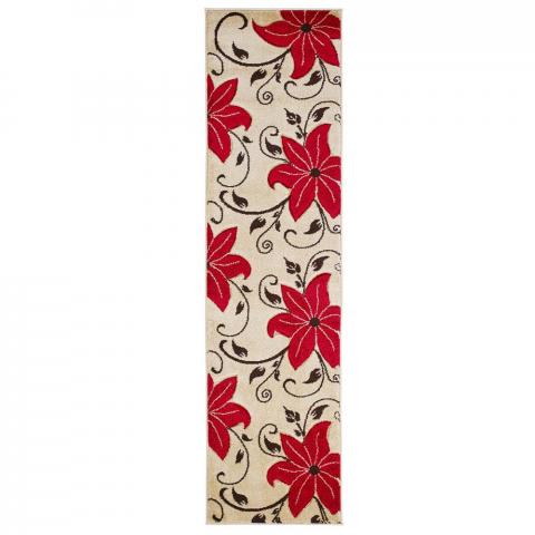 Verona OC15 Hand Carved Hallway Runners in Beige Red