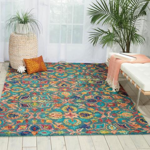 Vibrant Rugs VIB08 in Teal by Nourison