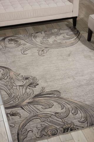 Vine Leaf Design Maxell Rug MAE05 Graphite 