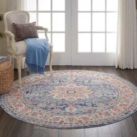 Vintage Kashan Circluar Rugs VKA01 by Nourison in Blue