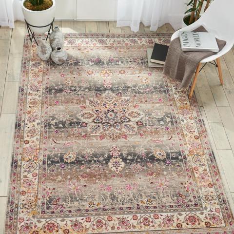 Vintage Kashan Rugs VKA01 by Nourison in Grey