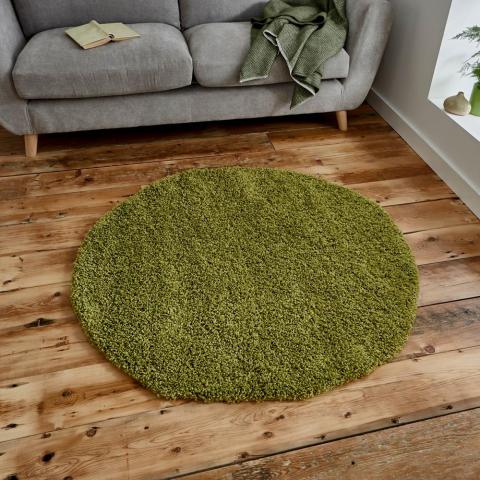 Vista Circular Shaggy Rugs 2236 Green