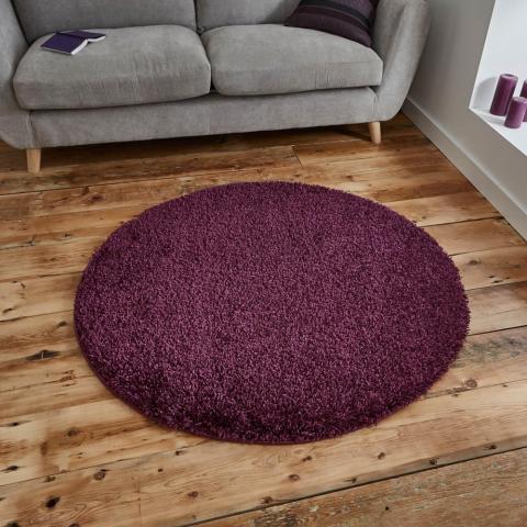 Vista Circular Shaggy Rugs 2236 Purple