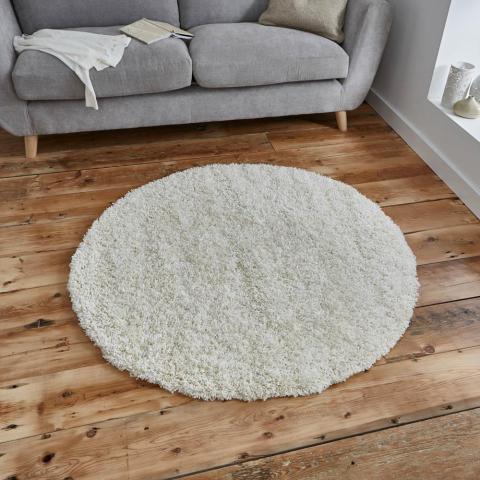 Vista Circular Shaggy Rugs 2236 Cream