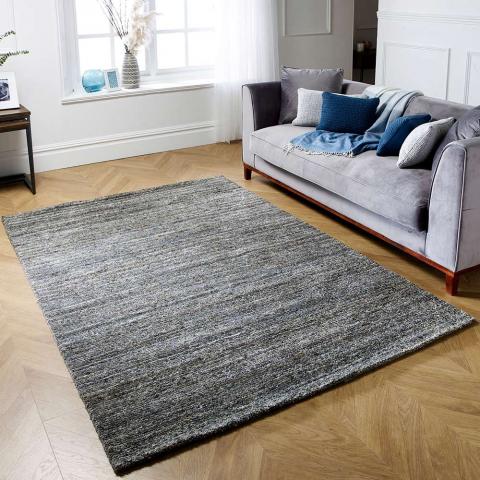 Vista Grey Striped Rug 