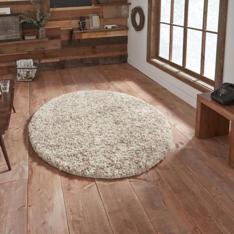 Vista Shaggy Circular Rugs 4803 Cream Beige