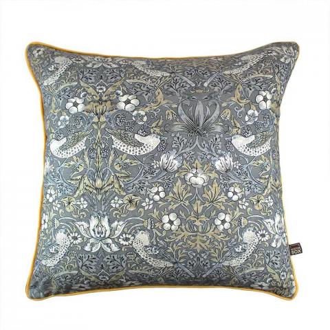 Vivaldi Williams Morris Print Cushion in Grey Gold