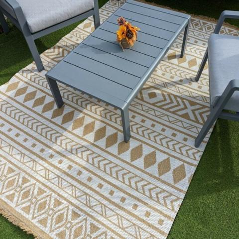 Washable Yellow Outdoor Rug - Gala - Yellow / 150cm